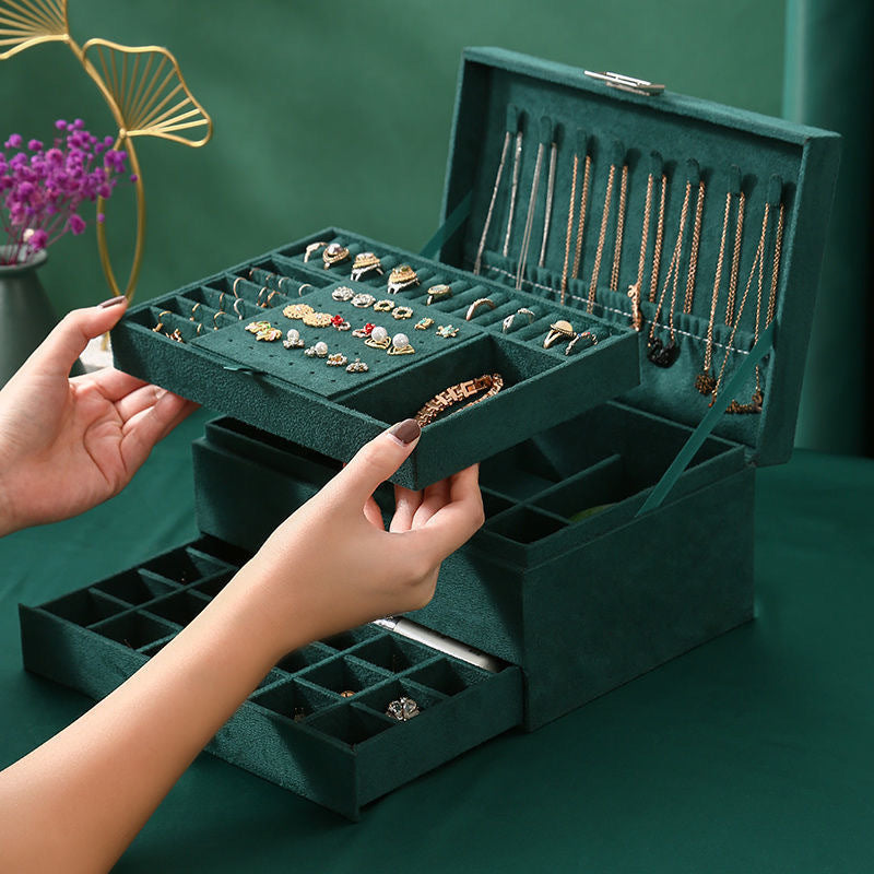 Three-Layer Lockable Jewelry Box