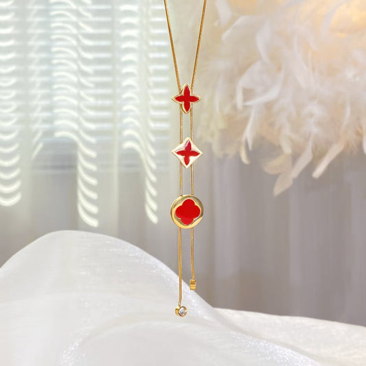 Red - Four-Leaf Clover Necklace