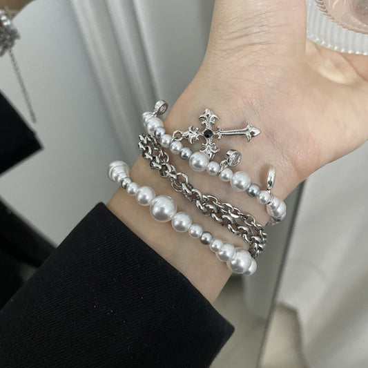 Pearl bracelet With Cross
