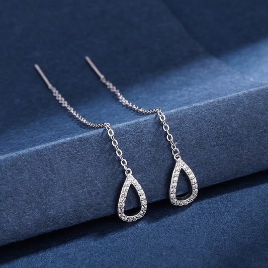 Water drop long earring
