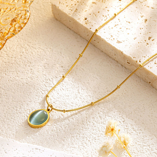 Silver Stone Starry Sky Necklace