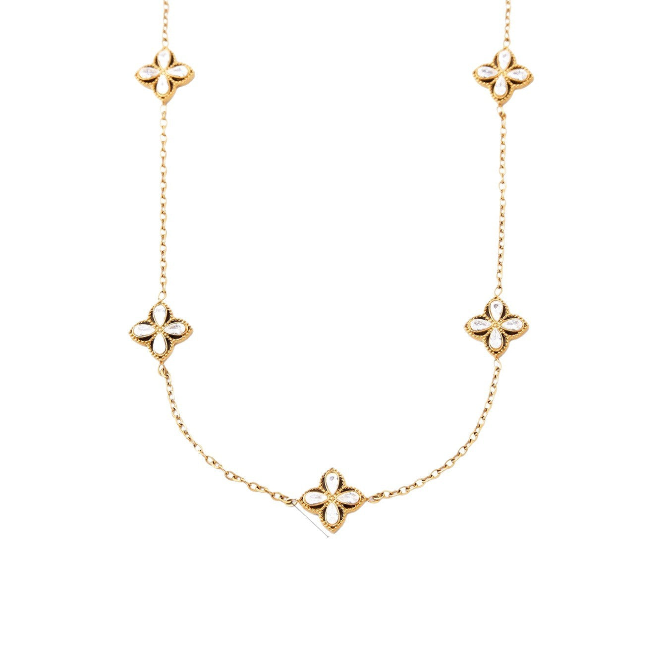 Zircon Fashion Four-Leaf Necklace