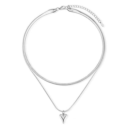 Blade Double Heart Necklace