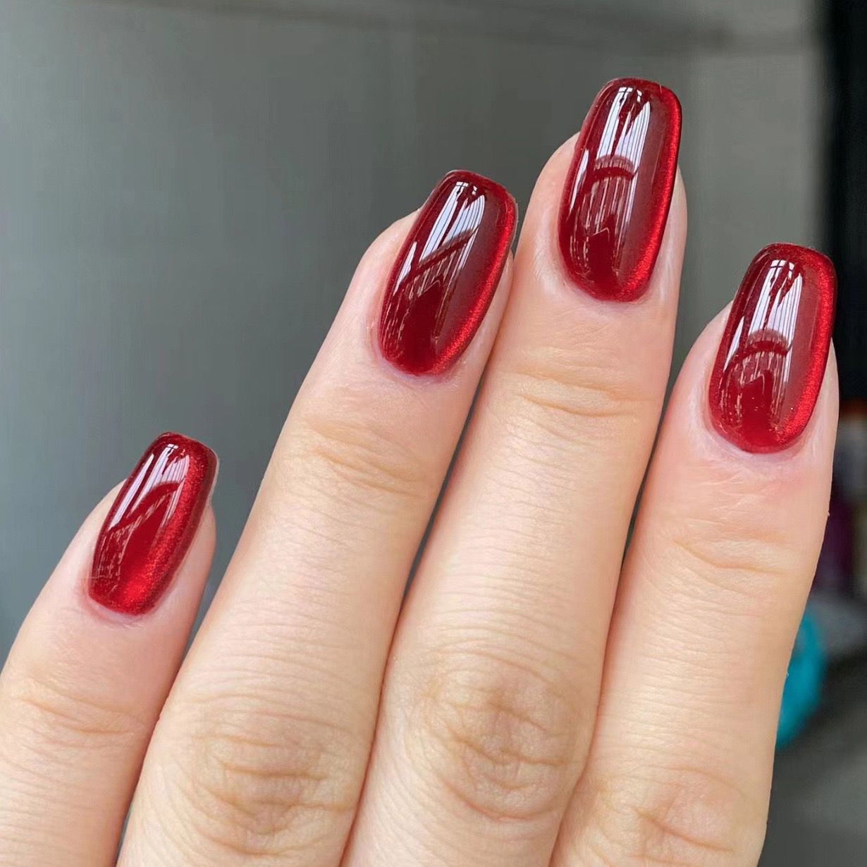 Red Solid Color Wearable Nail