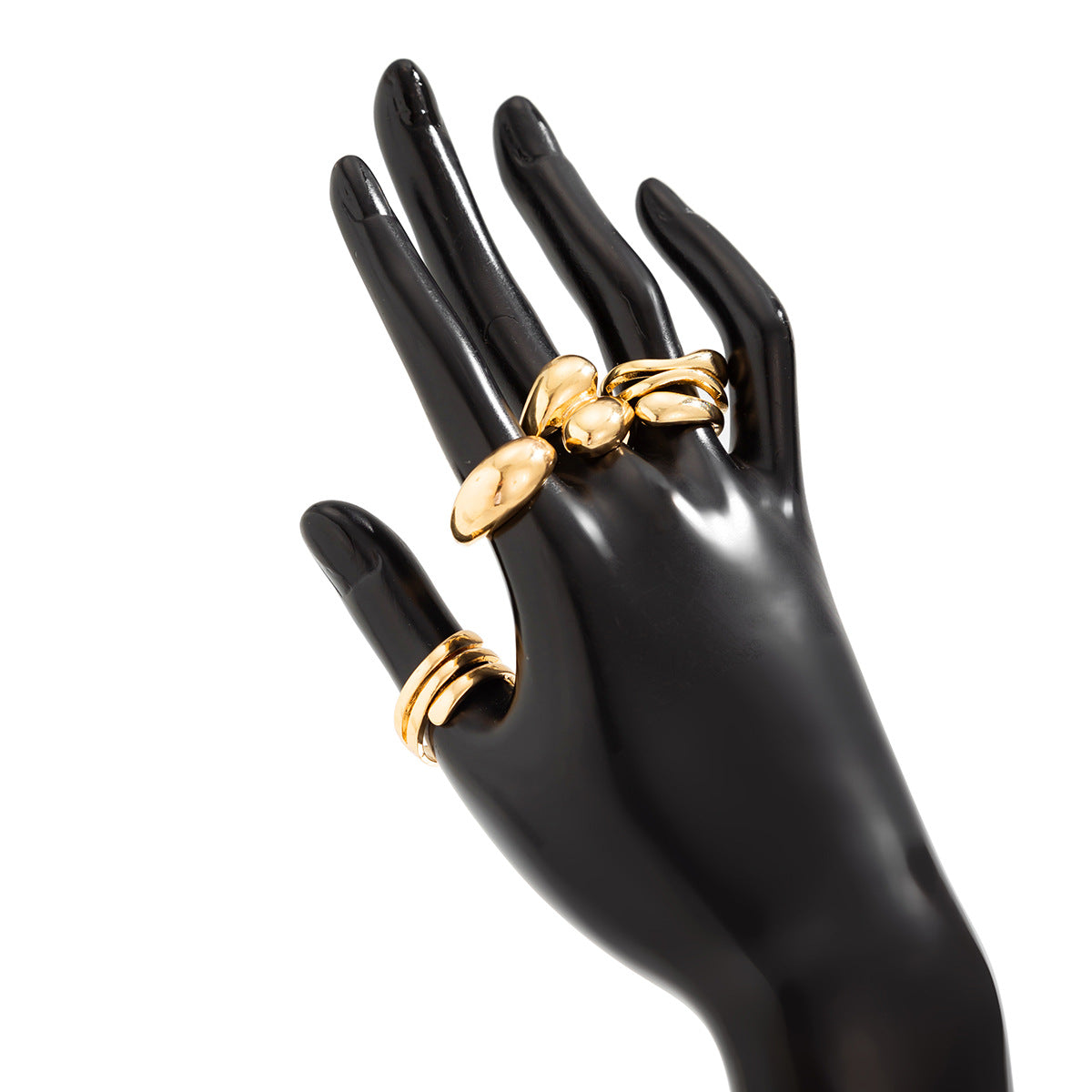 Maximalistic Finger Ring Sets (Gold) -4pc