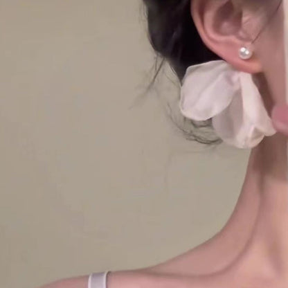 Chiffon flower earrings