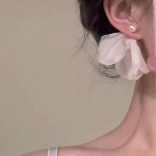 Chiffon flower earrings
