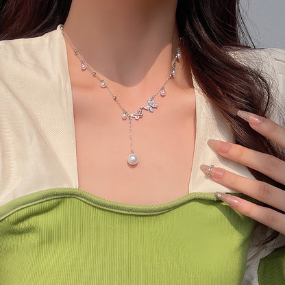 Zircon butterfly necklace