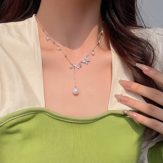 Zircon butterfly necklace