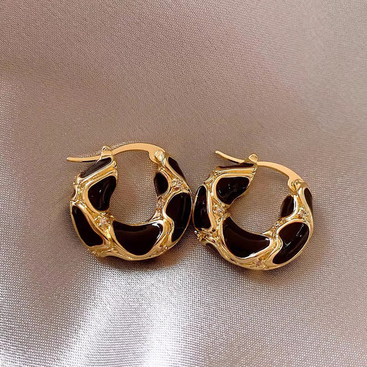 Leopard print hoop earrings
