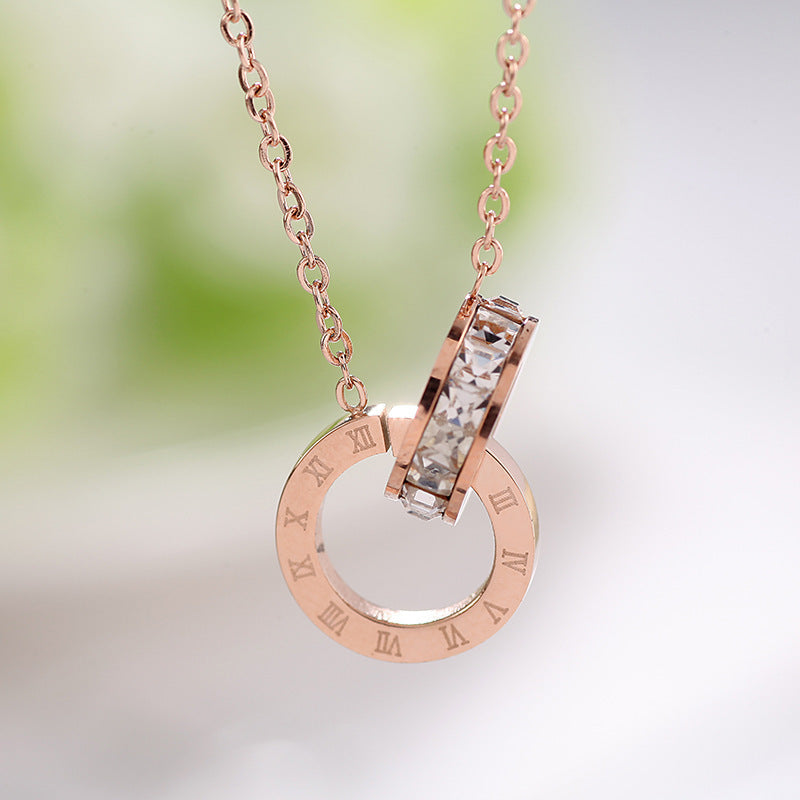 Roman Diamond Titanium Steel Necklace
