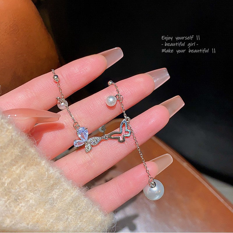 Zircon butterfly necklace