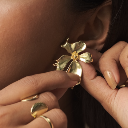 Metal Flower Earrings