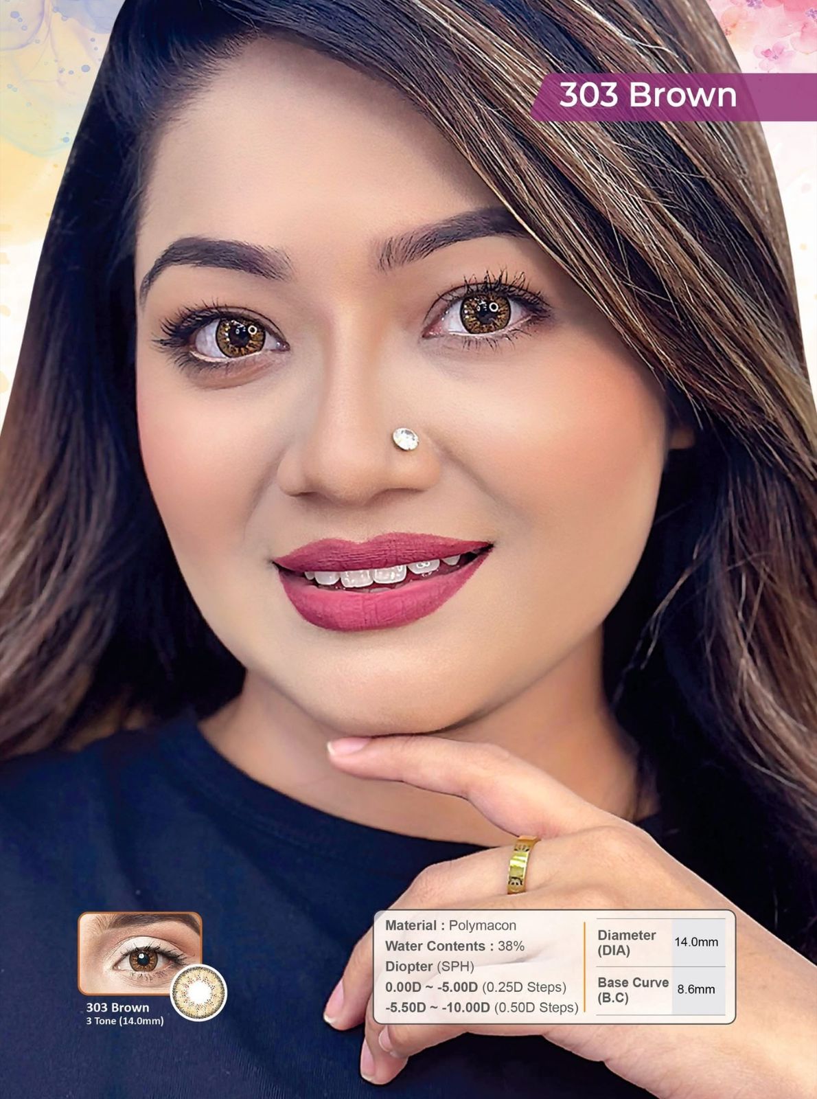 Angel Soft Lens 303 Brown 3 Tone